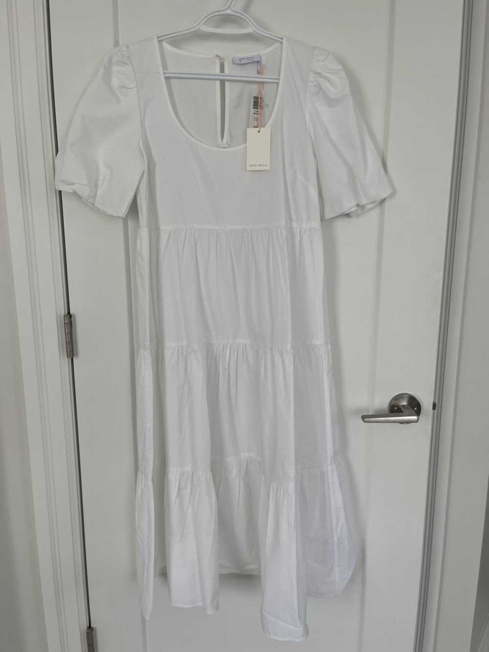 Little Moon Tiered Puff Sleeve Midi Dress